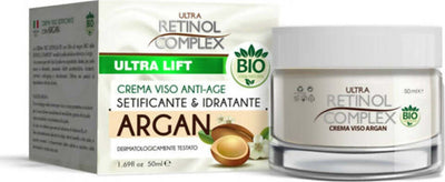 Crema-viso-anti-age-ultra-lift-all'olio-di-argan-crema-bio-setificante-e-iidratante-ultra-retinol-complex