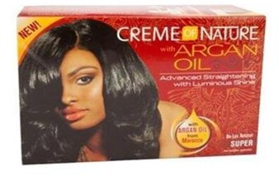 CREME OF NATURE ARGAN OIL RELAXER KIT SUPER STIRAGGIO PER CAPELLI .