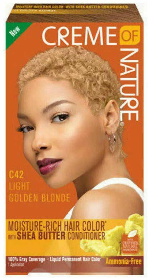 Creme of Nature Liquid Hair Color #c42 Light Golden Blonde Colore Permanente per Capelli Liquido Colore Ricco Biondo Golden