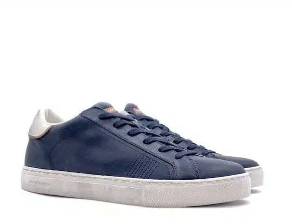 CRIME LONDON LOW TOP ESSENTIAL Sneaker uomo in pelle blu