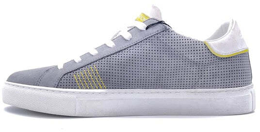 CRIME LONDON Sneaker uomo in nubuk grigio traforato