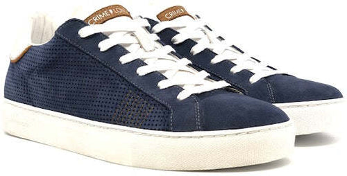 CRIME LONDON Sneaker Uomo Low Top Essential Nabuk Blu