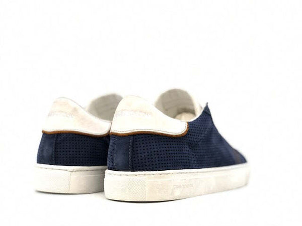 CRIME LONDON Sneaker Uomo Low Top Essential Nabuk Blu