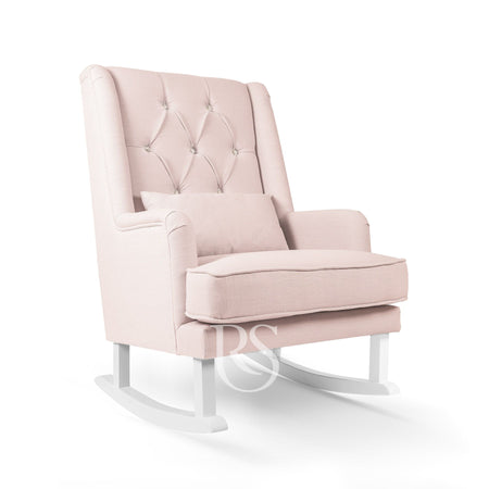 Poltrona Rocking Seat Crystal Royal Rocker Blush Pink/White Legs