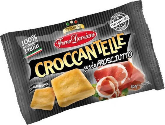 50 pezzi Croccantelle gusto prosciutto crudo Forno Damiani 40 gr confezione 50 pz creckers e snack salati Non solo caffè online - Albano Laziale, Commerciovirtuoso.it