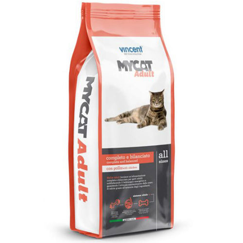 Crocchette Vincent per gatti My Diet 20 kg a base di carne, cereali e verdura.