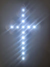 CROCE IN PLEXIGLASS 14 LED LUCE BIANCA CON BORDO EFFETTO GLITTER A BATTERIA