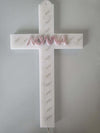 CROCE PLEXIGLASS PERSONALIZZATA 16 LED LUCE BIANCA CON BATTERIE