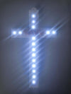 CROCE PLEXIGLASS PERSONALIZZATA 16 LED LUCE BIANCA CON BATTERIE