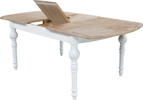 CROSS---tavolo-vintage-in-legno-150/190x100-Bianco-Milani-Home