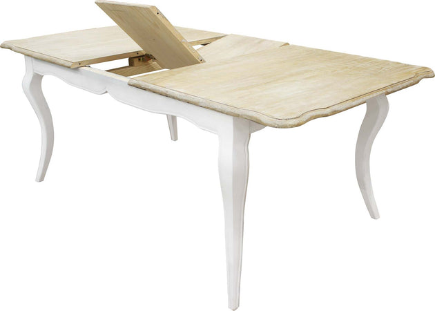 CROSS---tavolo-vintage-in-legno-160/200x100-Bianco-Milani-Home