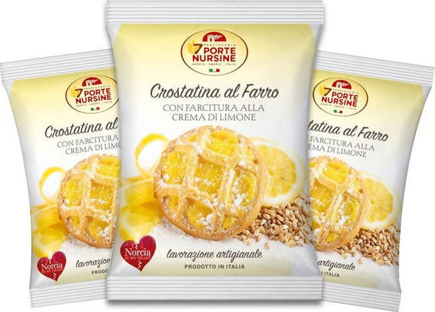 Crostatina Al Farro Con Crema Di Limone Dispensa Zaniboni 40 Gr. Cad. Crostatine Pastafrolla Al Farro Farcite Con Crema Al Limone Alimentari e cura della casa/Pasticceria e prodotti da forno/Dessert/Crostate e torte farcite Non solo alimenti - Albano Laziale, Commerciovirtuoso.it