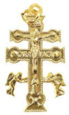 Cruz De Caravaca Oro Cm 3,7 X 2,4 Santería Esoterismo Talismano Ciondolo Cruz De Caravaça Dorato Contro Le Negatività