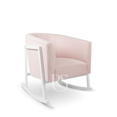 Poltrona Rocking Seat Cruz Rocker Blush Pink/White Legs