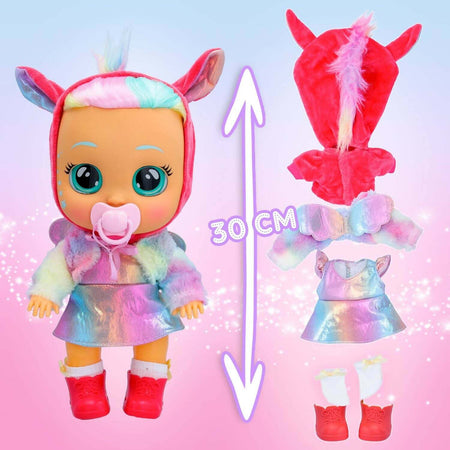 Cry Babies Magic Tearsbabies Dressy Fantasy, Bambola Interattiva Che Piange Lacrime Vere Con Capelli Da Acconciare, Vestiti Da Indossare E Accessori, Gioco Per Bambini E Bambine +1 Anno Imc Toys