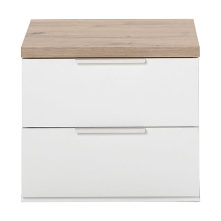 Comodino bianco laccato Mundi con 2 cassetti per cameretta moderna