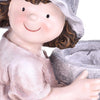 Bambina seduto con vaso in resina decorazione per esterno da h50 cm