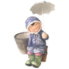 Statua da giardino Bambina con ombrello in resina da h41 cm