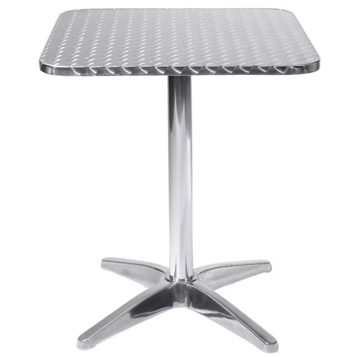 Tavolo quadrato in alluminio con piedi regolabili per bar e ristornate 60 x 60 cm