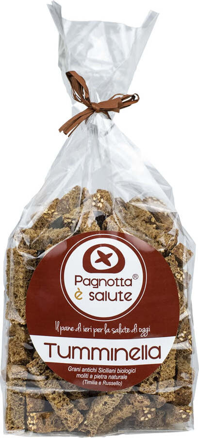 Cubotti Tostati Di Pane Biologico Integrale Con Grani Antichi Siciliani Biologici Moliti a Pietra Naturale 100% Made in Italy Crostini Artigianali Alimentari e cura della casa/Oli aceti e condimenti per insalata/Condimenti per insalata/Crostini Pagnotta è Salute - Milazzo, Commerciovirtuoso.it