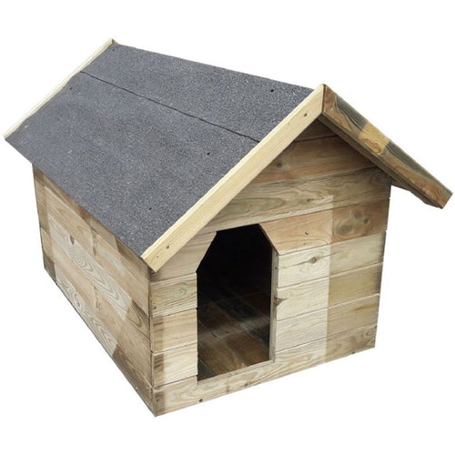 Cuccia per cani Open in legno di pino impregnato con tetto apribile
