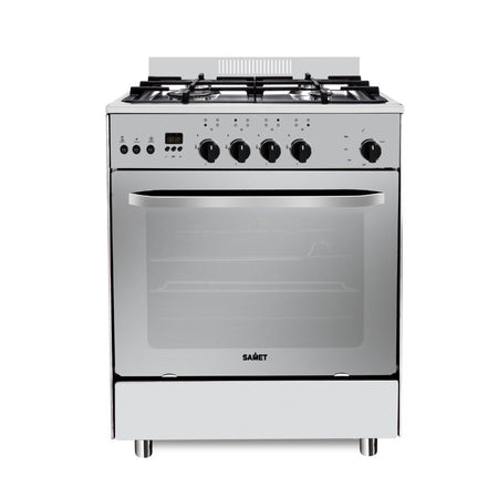 Cucina a gas Stromboli 60x60 cm. con forno a gas e grill elettrico inox classe A
