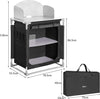 Cucina-Da-Campeggio-Pieghevole-In-Alluminio-Con-Cucinotto-Con-Paravento-Nero
