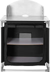 Cucina-Da-Campeggio-Pieghevole-In-Alluminio-Con-Cucinotto-Con-Paravento-Nero
