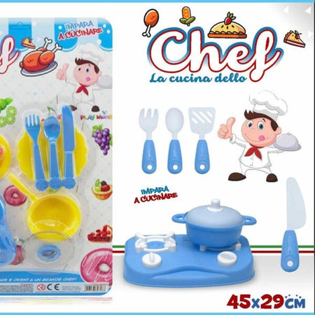 Cucina-Dello-Chef-Cuoco-Gioco-Con-Accessori-Blister-Bimbo-Giochi-Giocattolo