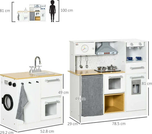 Cucina-Giocattolo-2-Pezzi-per-Bambini-3-6-Anni-con-Utensili-da-Cucina,-Luci-ed-Effetti-Sonori,-in-MDF-e-PP-KJ6350-141V00WTKJ6