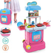 Cucina-Giocattolo-Bambini-Fornello-Luci-Suoni-Richiudibile-In-Trolley-Accessori
