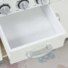 Cucina-Giocattolo-in-Legno-per-Bambini-con-Lavandino-e-Fornelli,-Pentole-e-Utensili-in-Acciaio,-74x30x81cm,-Bianco-ME7350-082ME7