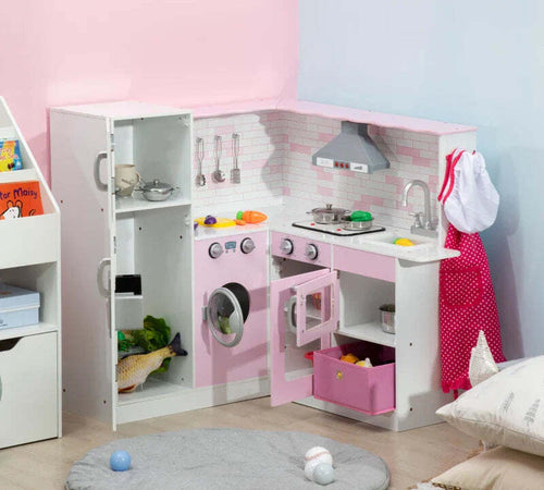 Cucina-Giocattolo-per-Bambini-3-6-Anni-con-Luci-e-Utensili-da-Cucina-Realistici,-in-MDF-e-PP,-84x93.5x85-cm-GH8350-142V01WTGH8