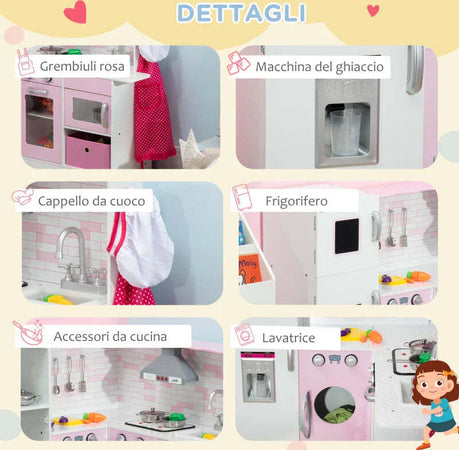 Cucina-Giocattolo-per-Bambini-3-6-Anni-con-Luci-e-Utensili-da-Cucina-Realistici,-in-MDF-e-PP,-84x93.5x85-cm-GH8350-142V01WTGH8