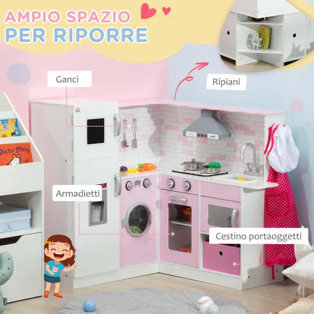 Cucina-Giocattolo-per-Bambini-3-6-Anni-con-Luci-e-Utensili-da-Cucina-Realistici,-in-MDF-e-PP,-84x93.5x85-cm-GH8350-142V01WTGH8