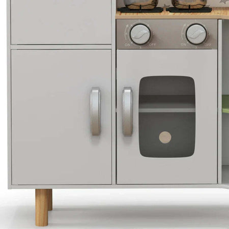 Cucina-Giocattolo-per-Bambini-3-6-Anni-con-Macchina-del-Ghiaccio-e-Utensili,-84x34x89-cm,-Bianco-e-Verde-TG7350-147V00WTTG7