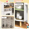 Cucina-Giocattolo-per-Bambini-3-6-Anni-con-Macchina-del-Ghiaccio-e-Utensili,-84x34x89-cm,-Bianco-e-Verde-TG7350-147V00WTTG7