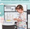 Cucina-Giocattolo-per-Bambini-in-Legno-con-14-Accessori,-Forno,-Lavandino,-Frigo-e-Microonde,-Età-3+-Anni,-86x64x84.5cm,-Argento-e-Marrone-IJ4350-079IJ4