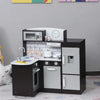 Cucina-Giocattolo-per-Bambini-in-Legno-con-14-Accessori,-Forno,-Lavandino,-Frigo-e-Microonde,-Età-3+-Anni,-86x64x84.5cm,-Argento-e-Marrone-IJ4350-079IJ4
