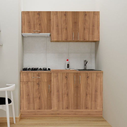 Cucina monoblocco Isernia 160 rovere reversibile con elettrodomestici