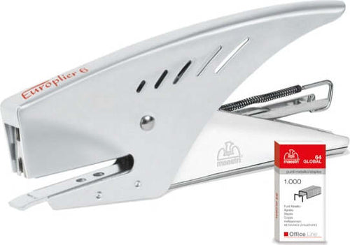 Cucitrice a pinza Europlier 6 - acciaio - Romeo Maestri Cancelleria e prodotti per ufficio/Archivio ufficio e accessori per scrivania/Spillatrici e perforatrici/Spillatrici manuali Eurocartuccia - Pavullo, Commerciovirtuoso.it
