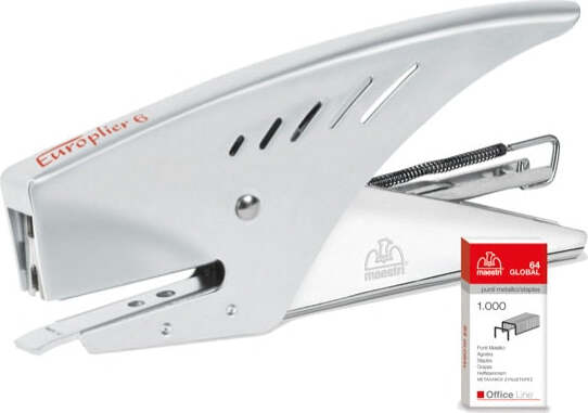 Cucitrice a pinza Europlier 6 - acciaio - Romeo Maestri Cancelleria e prodotti per ufficio/Archivio ufficio e accessori per scrivania/Spillatrici e perforatrici/Spillatrici manuali Eurocartuccia - Pavullo, Commerciovirtuoso.it