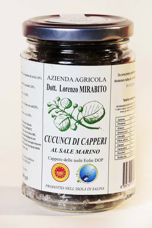 Cucunci Dop Sottosale Di Salina In 3 vasetti di Vetro Da 150g cadauno Azienda Agricola Dott. Lorenzo Mirabito