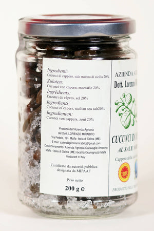 Cucunci Dop Sottosale Di Salina In 3 vasetti di Vetro Da 150g cadauno Azienda Agricola Dott. Lorenzo Mirabito