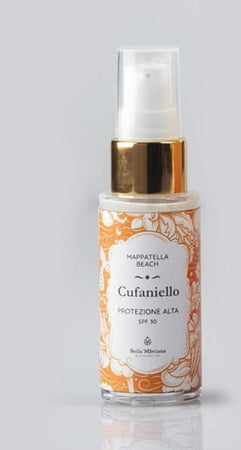 Cufaniello 30ml Siero Viso Acido Ialuronico E Ginkgo Con Protezione Solare Alta Spf 30 Bella 'Mbriana Biocosmetica