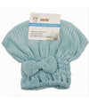Cuffia Asciuga Capelli Asciugamano Doccia Morbido Assorbente Fiocco Azzurro 79628
