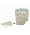 Cuffia Asciugamano Shampoo Bagno Doccia Asciuga Capelli Fiocchetto Beige 79633