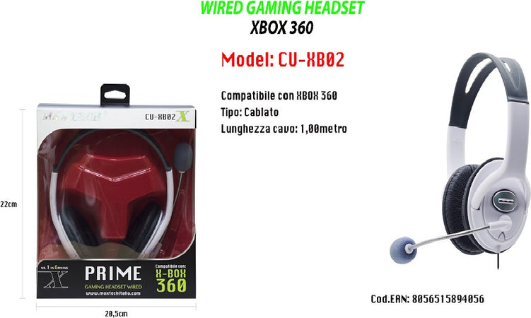 Cuffia Compatibile Per X-box 360 Gaming Headset Wired Microfono Maxtech Cu-xb02 Informatica e Videogiochi > Videogiochi > Cuffie Gaming Trade Shop italia - Napoli, Commerciovirtuoso.it