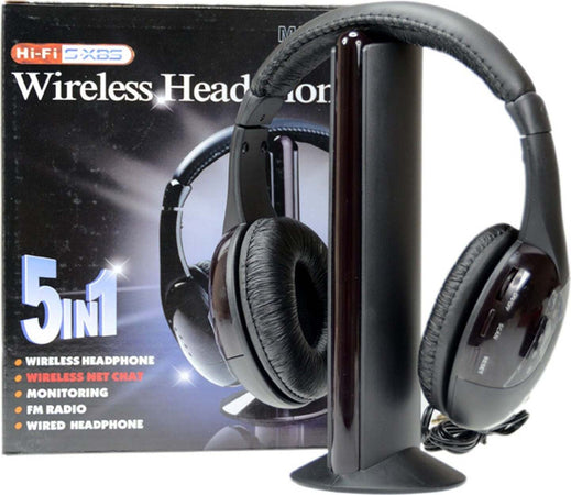 CUFFIA CUFFIE WIRELESS 5 IN 1 SENZA FILI WI-FI MICROFONO RADIO FM  Trade Shop italia - Napoli, Commerciovirtuoso.it