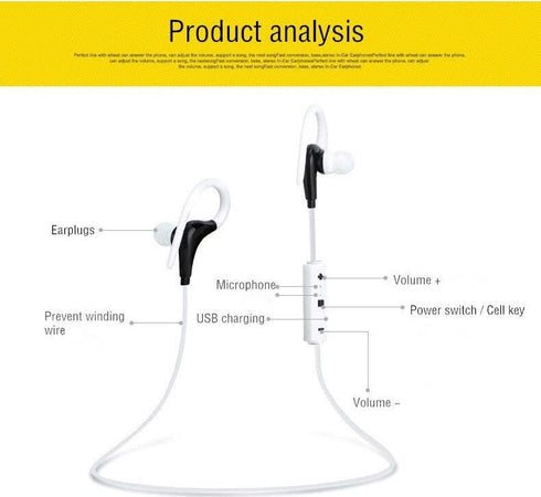 CUFFIE AURICOLARI BLUETOOTH STEREO COMPATIBILI IOS SMARTPHONE SPORT AUDIO BT1  Trade Shop italia - Napoli, Commerciovirtuoso.it